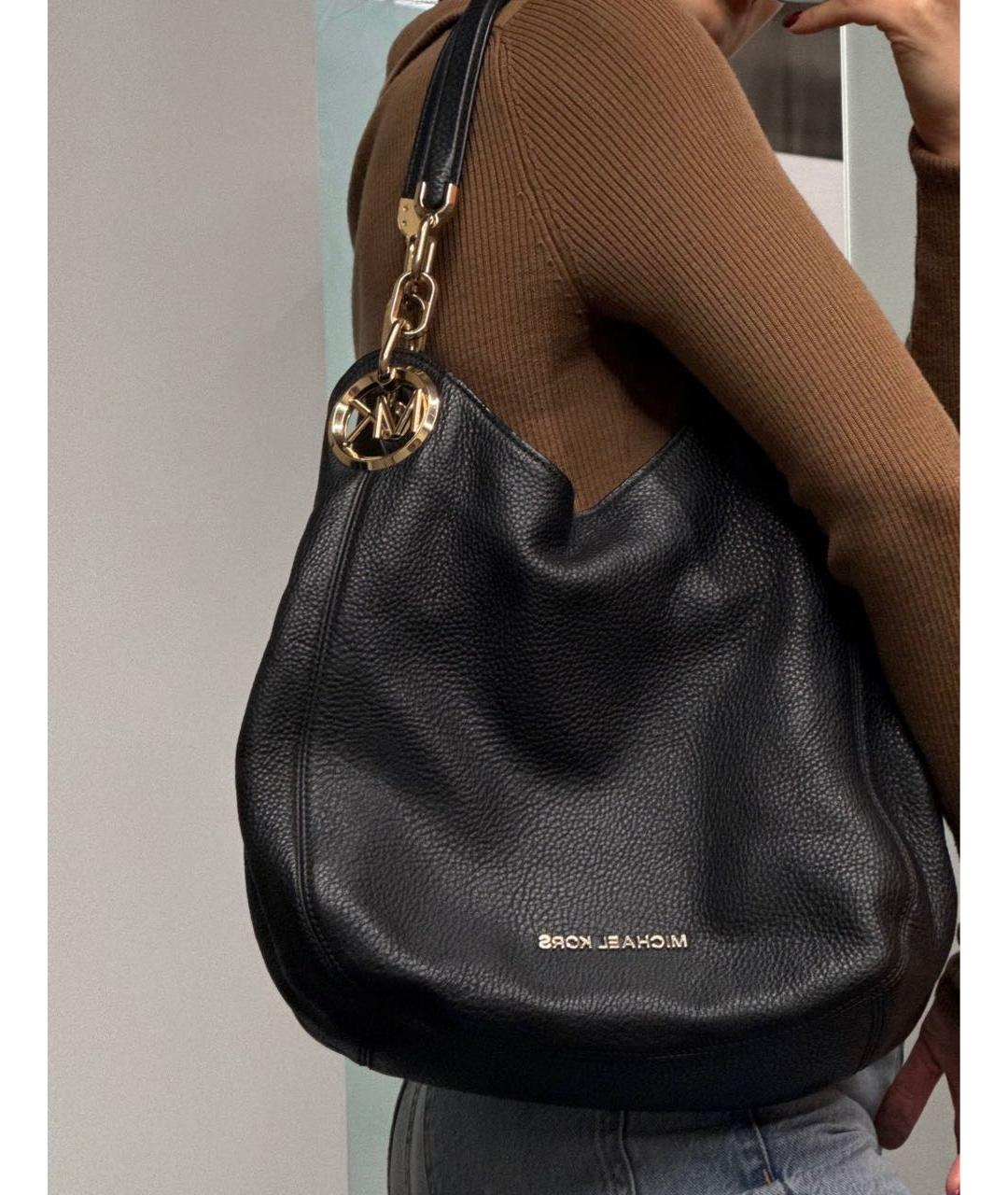 MICHAEL KORS Черная кожаная сумка с короткими ручками, фото 5