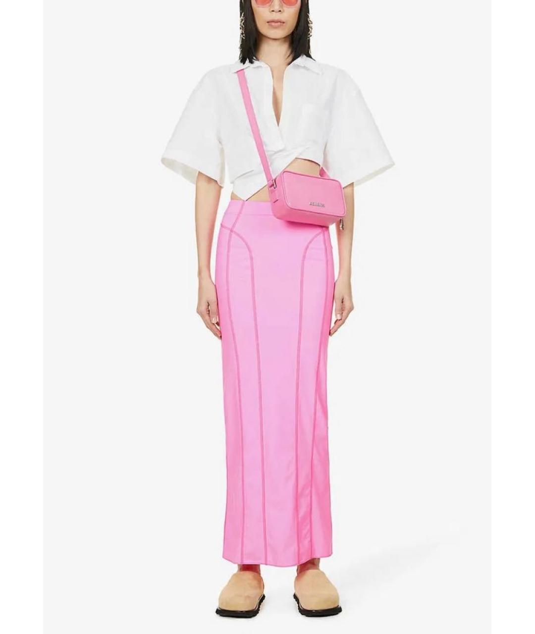 JACQUEMUS Розовая кожаная сумка через плечо, фото 6