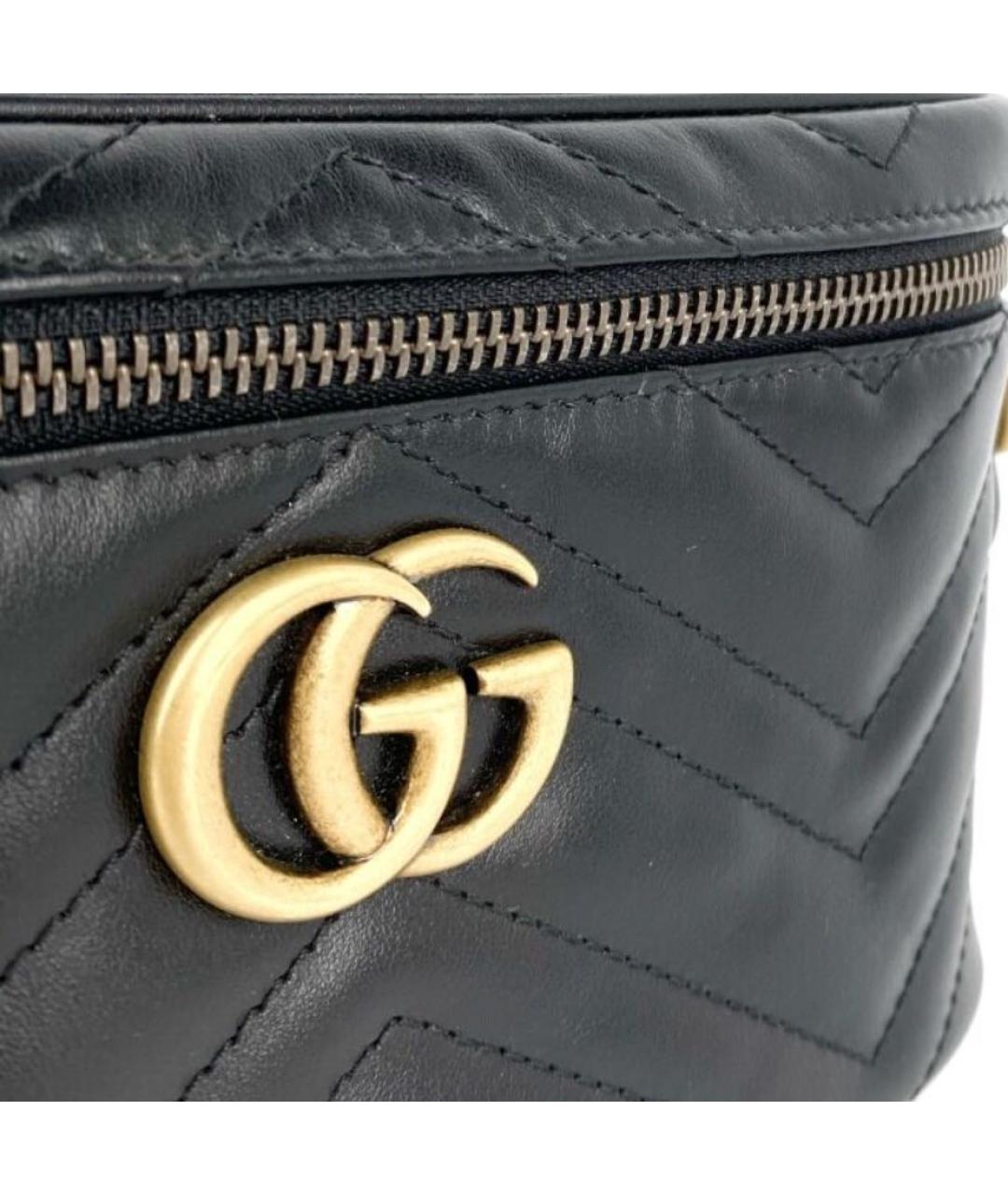 GUCCI Черная кожаная сумка с короткими ручками, фото 4