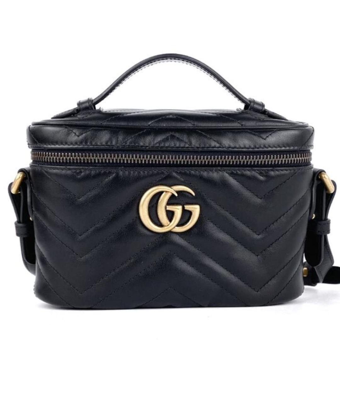 GUCCI Черная кожаная сумка с короткими ручками, фото 2