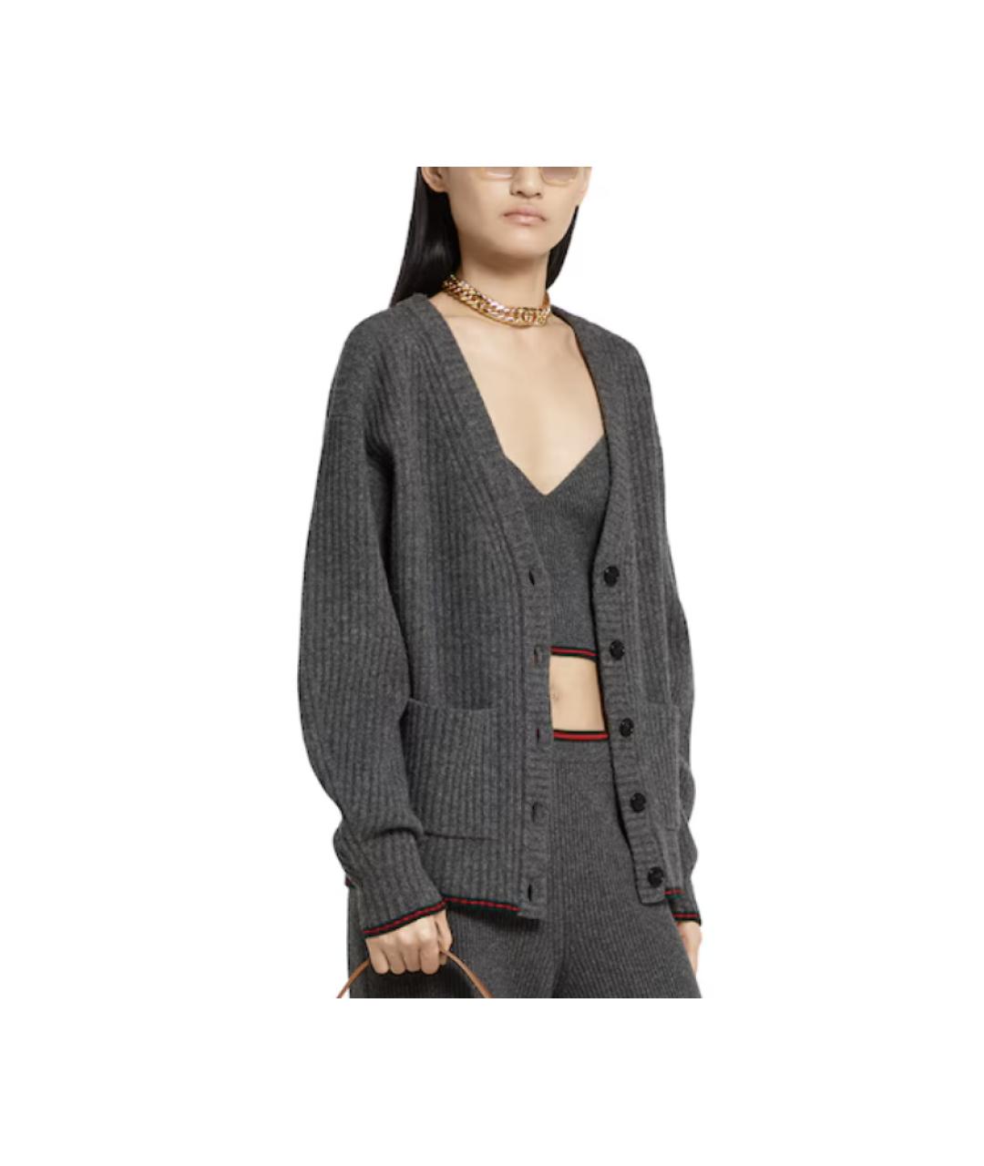 GUCCI Серый шерстяной джемпер / свитер, фото 2