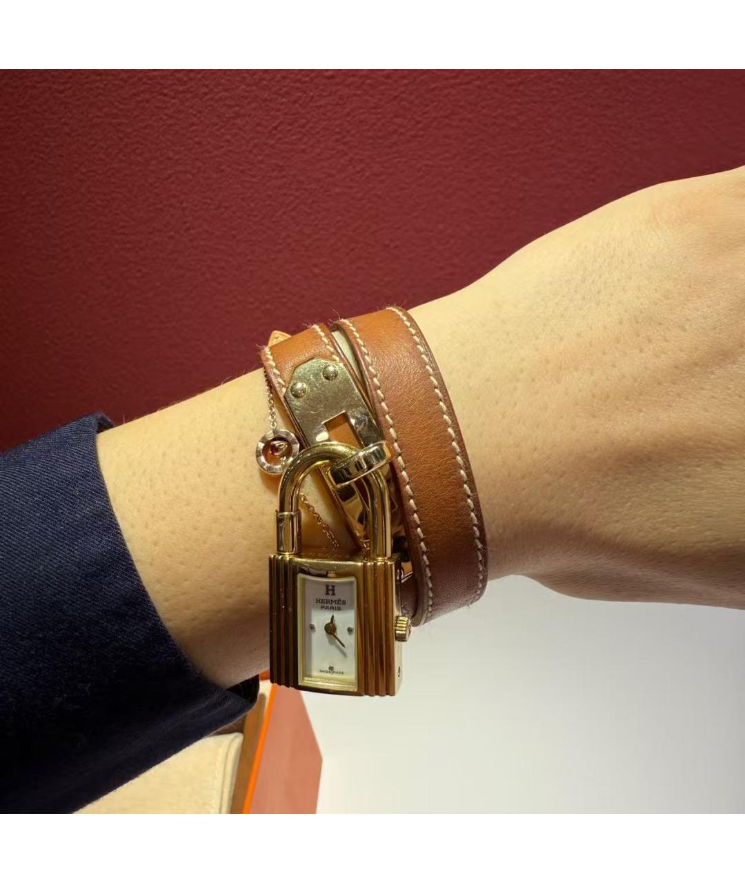 HERMES Серебряные позолоченные часы, фото 5