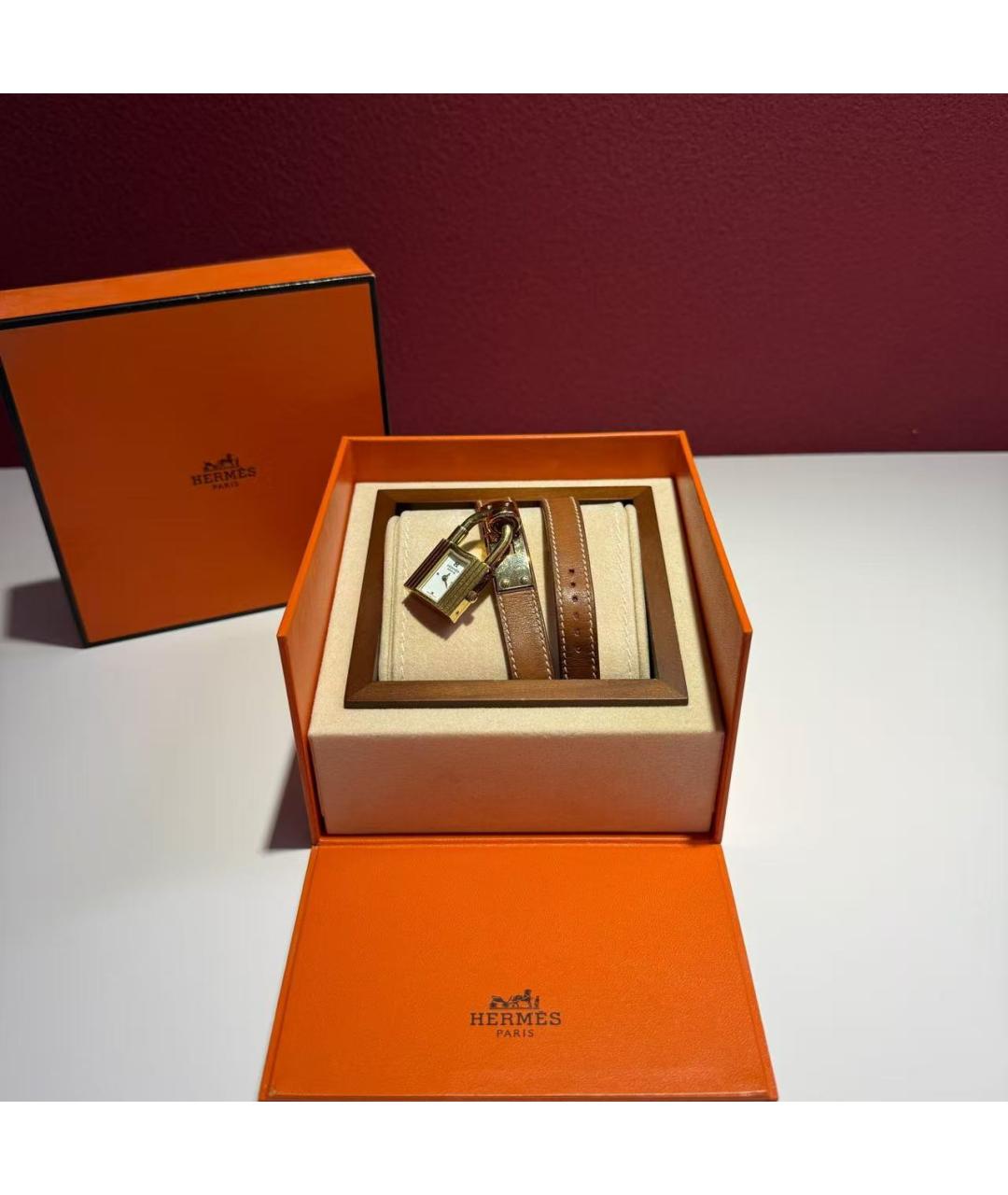 HERMES Серебряные позолоченные часы, фото 3