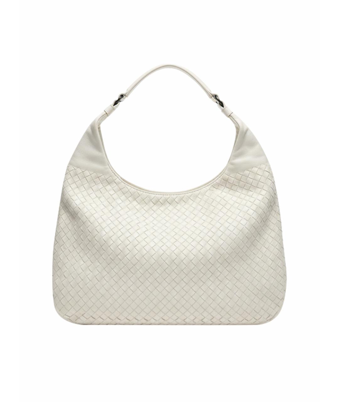 BOTTEGA VENETA Белая кожаная сумка с короткими ручками, фото 1