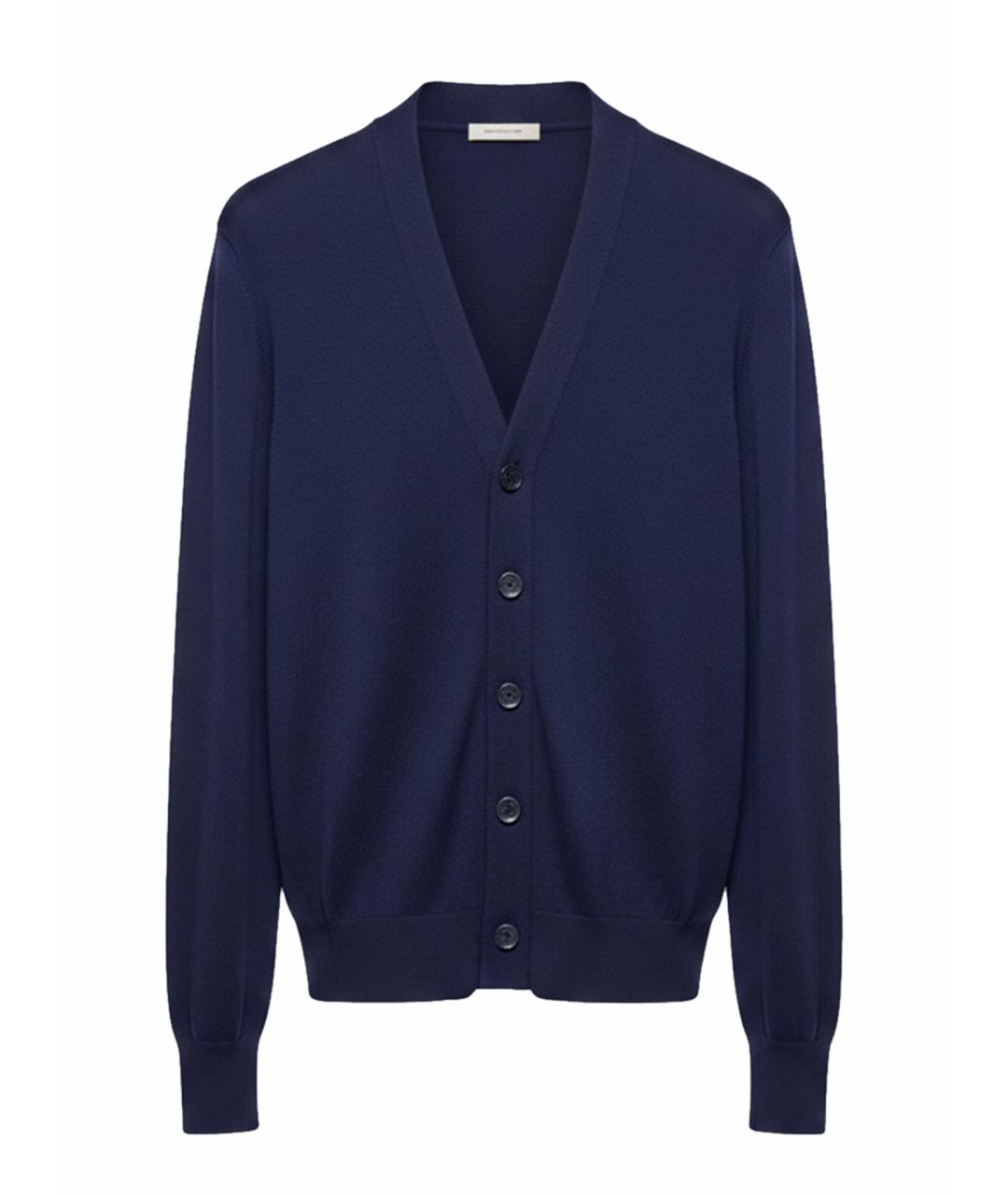 BRUNELLO CUCINELLI Темно-синий шерстяной кардиган, фото 1
