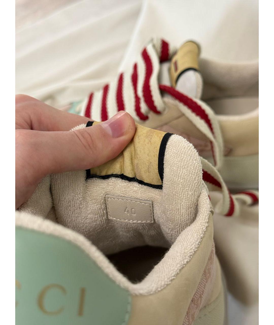 GUCCI Бежевые кеды, фото 6