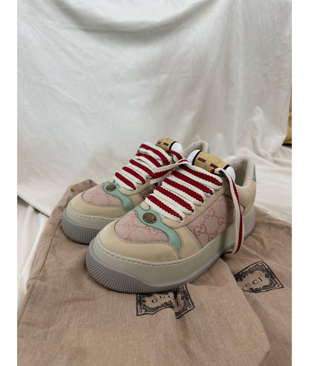 GUCCI Бежевые кеды, фото 7