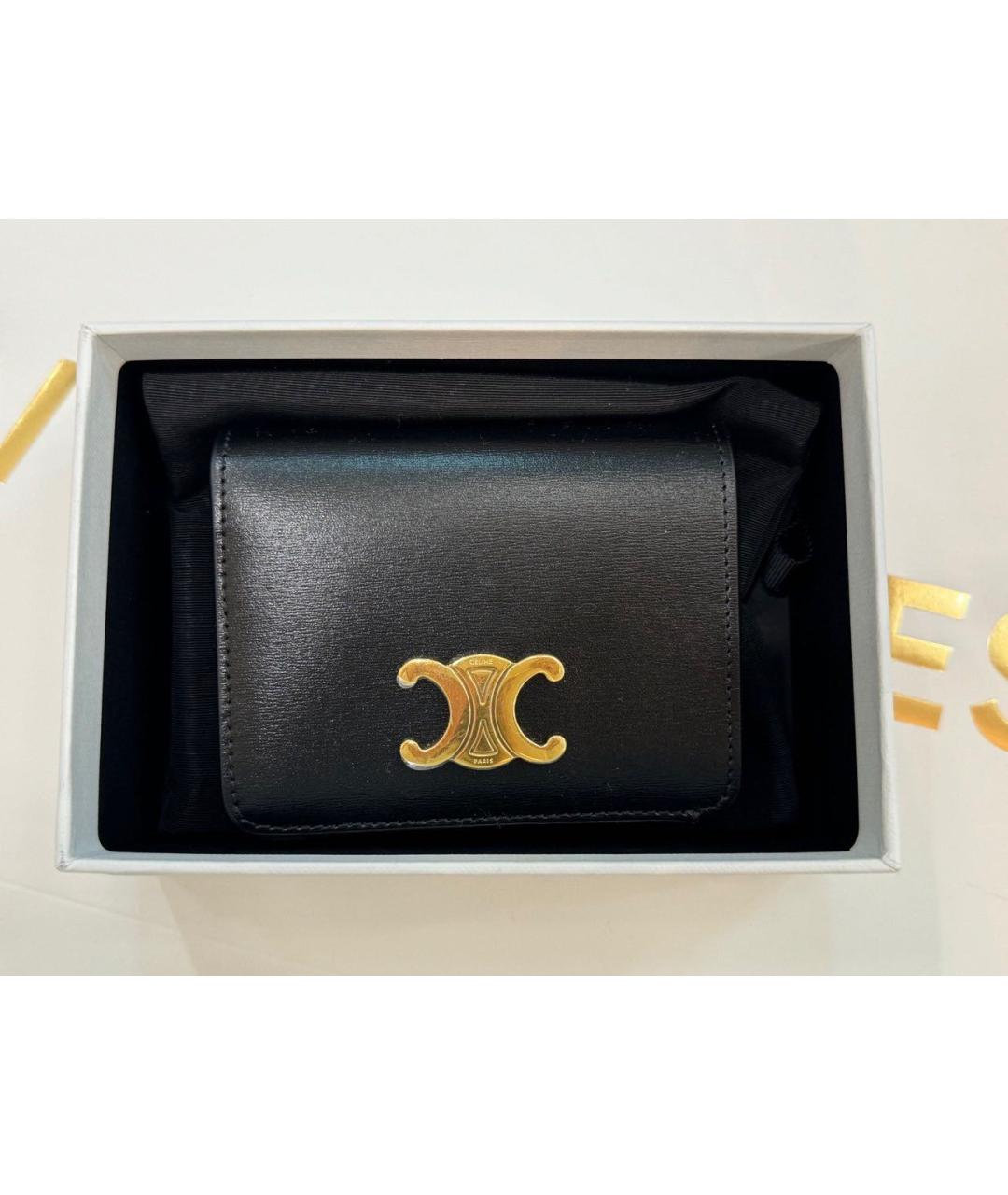 CELINE Черный кожаный кошелек, фото 4