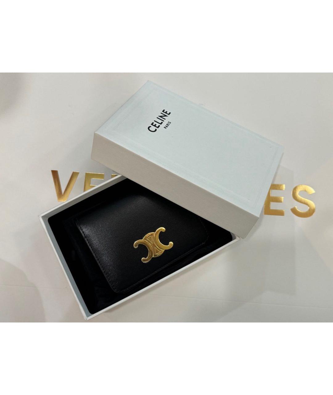 CELINE Черный кожаный кошелек, фото 6