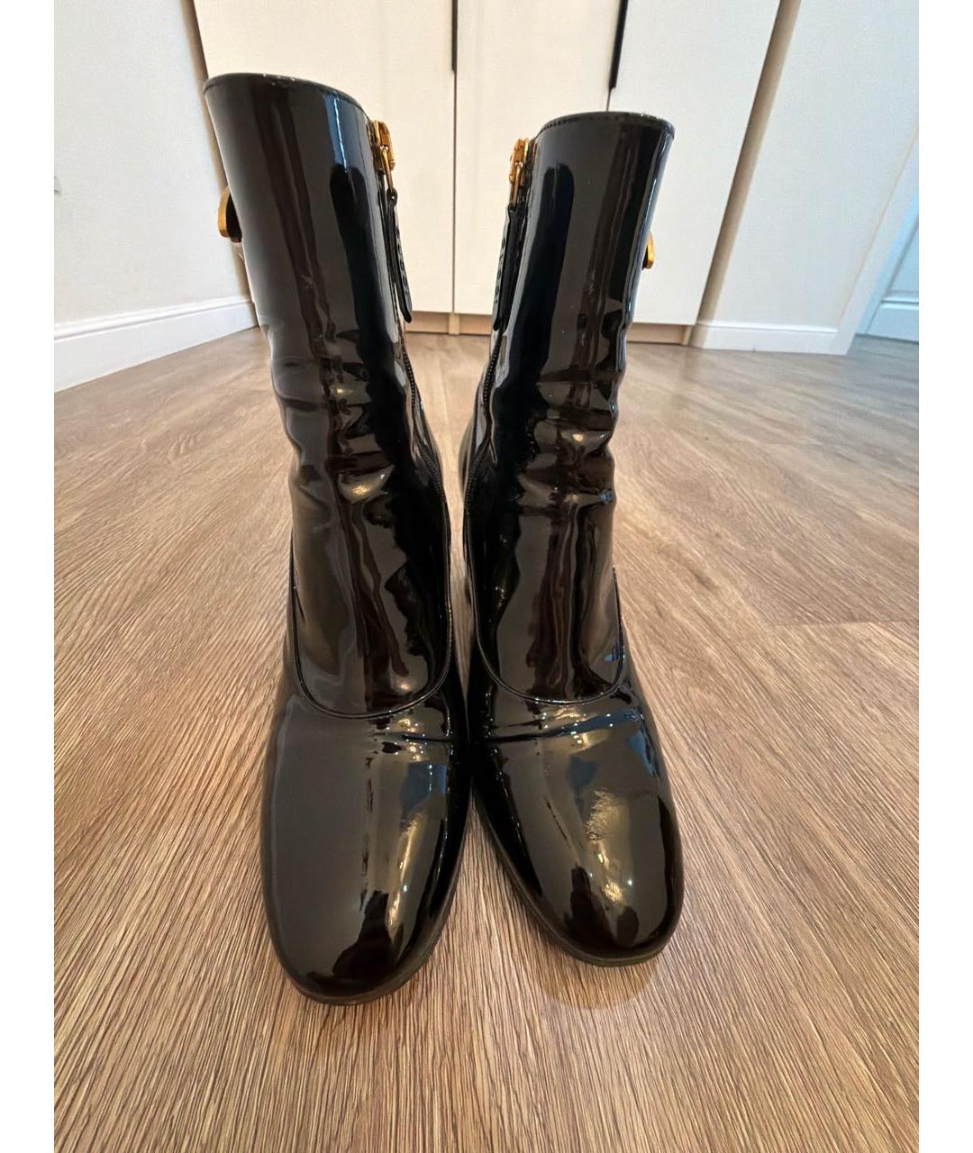 GUCCI Черные ботильоны из лакированной кожи, фото 7