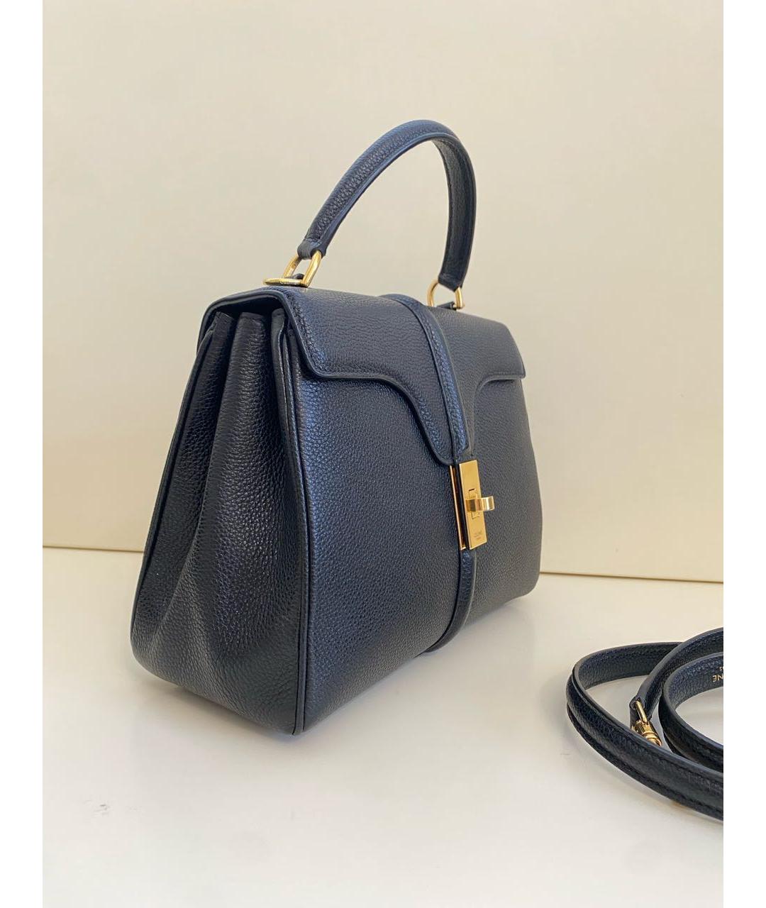 CELINE Черная кожаная сумка с короткими ручками, фото 3