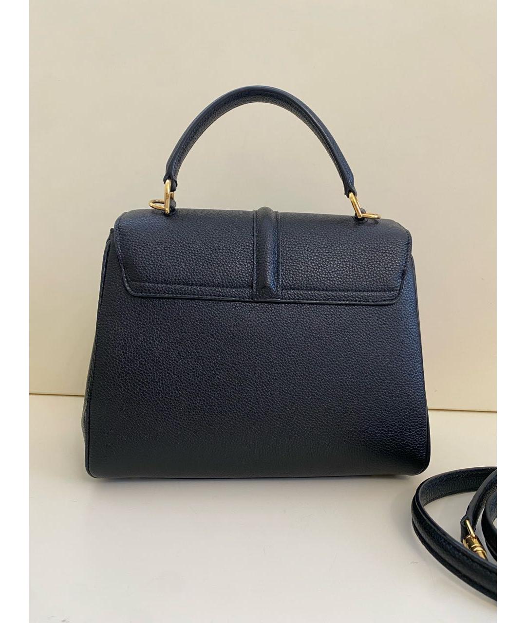 CELINE Черная кожаная сумка с короткими ручками, фото 7