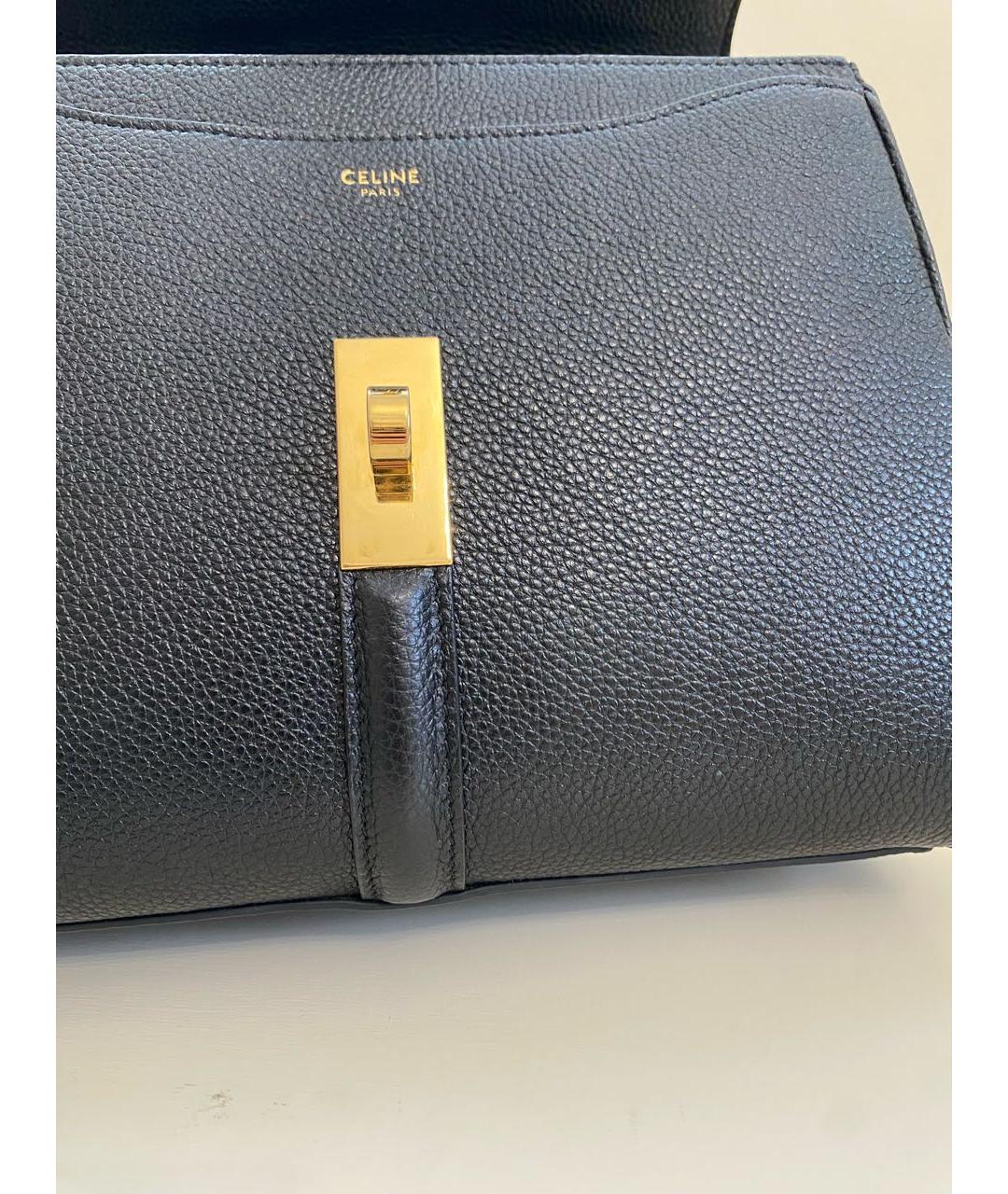 CELINE Черная кожаная сумка с короткими ручками, фото 5