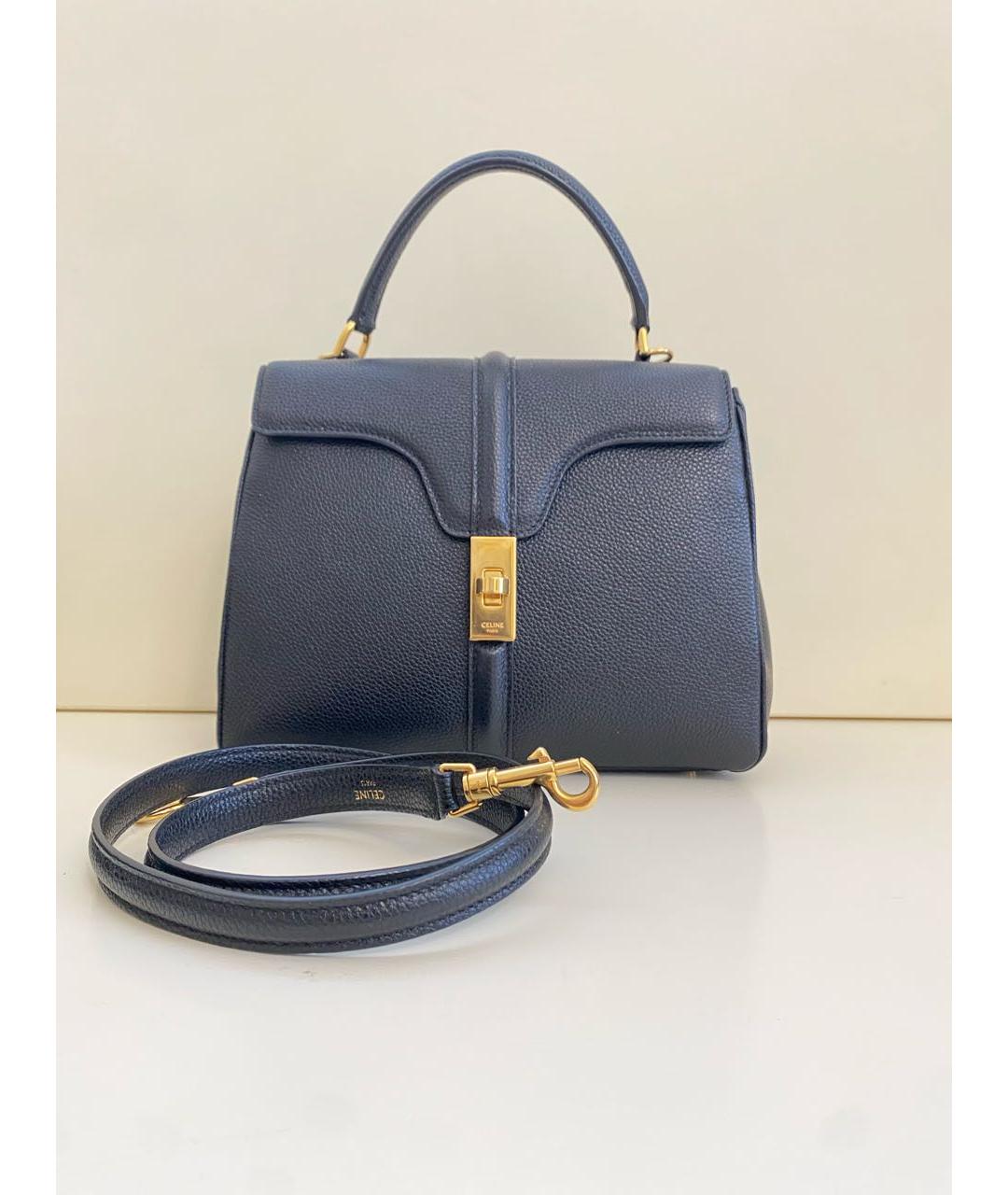 CELINE Черная кожаная сумка с короткими ручками, фото 9