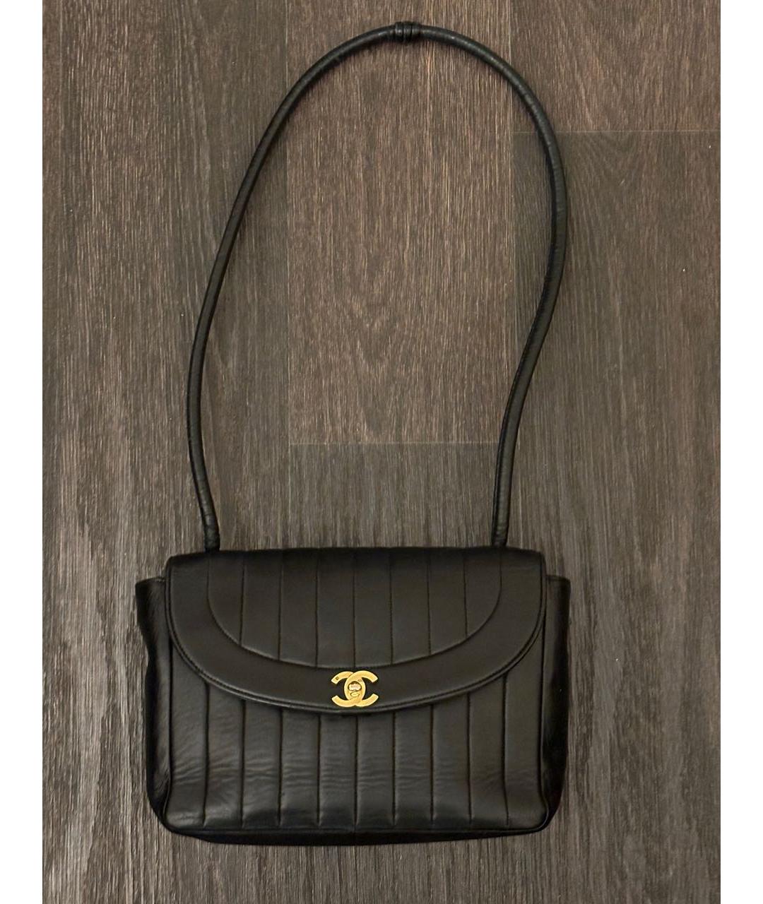 CHANEL Черная кожаная сумка через плечо, фото 9