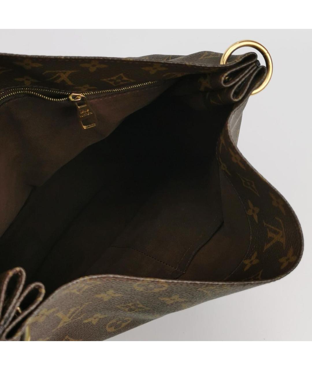 LOUIS VUITTON Коричневая кожаная сумка с короткими ручками, фото 6