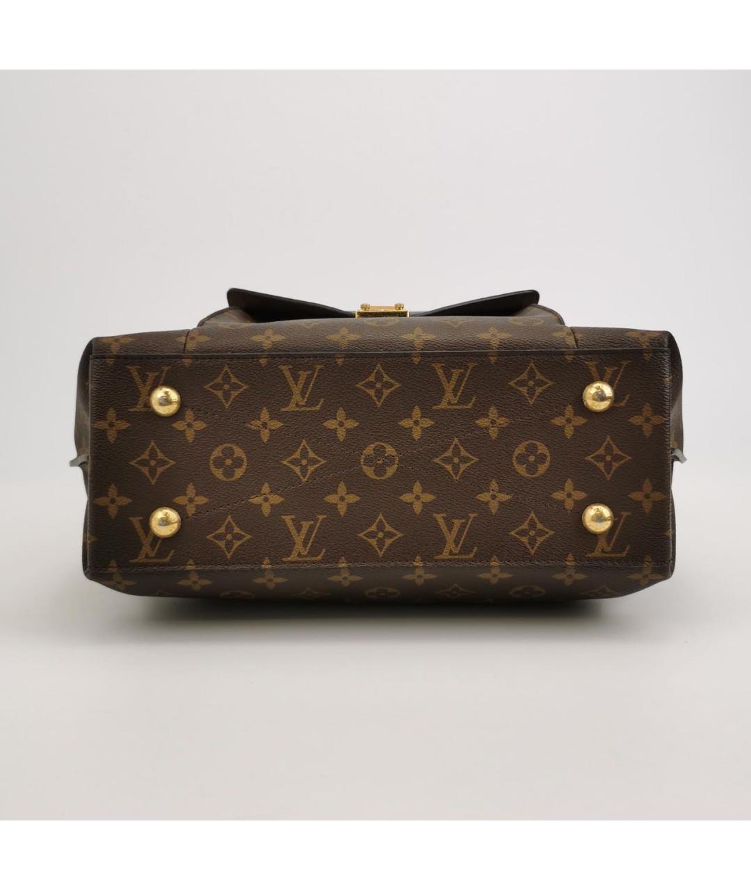 LOUIS VUITTON Коричневая кожаная сумка с короткими ручками, фото 5