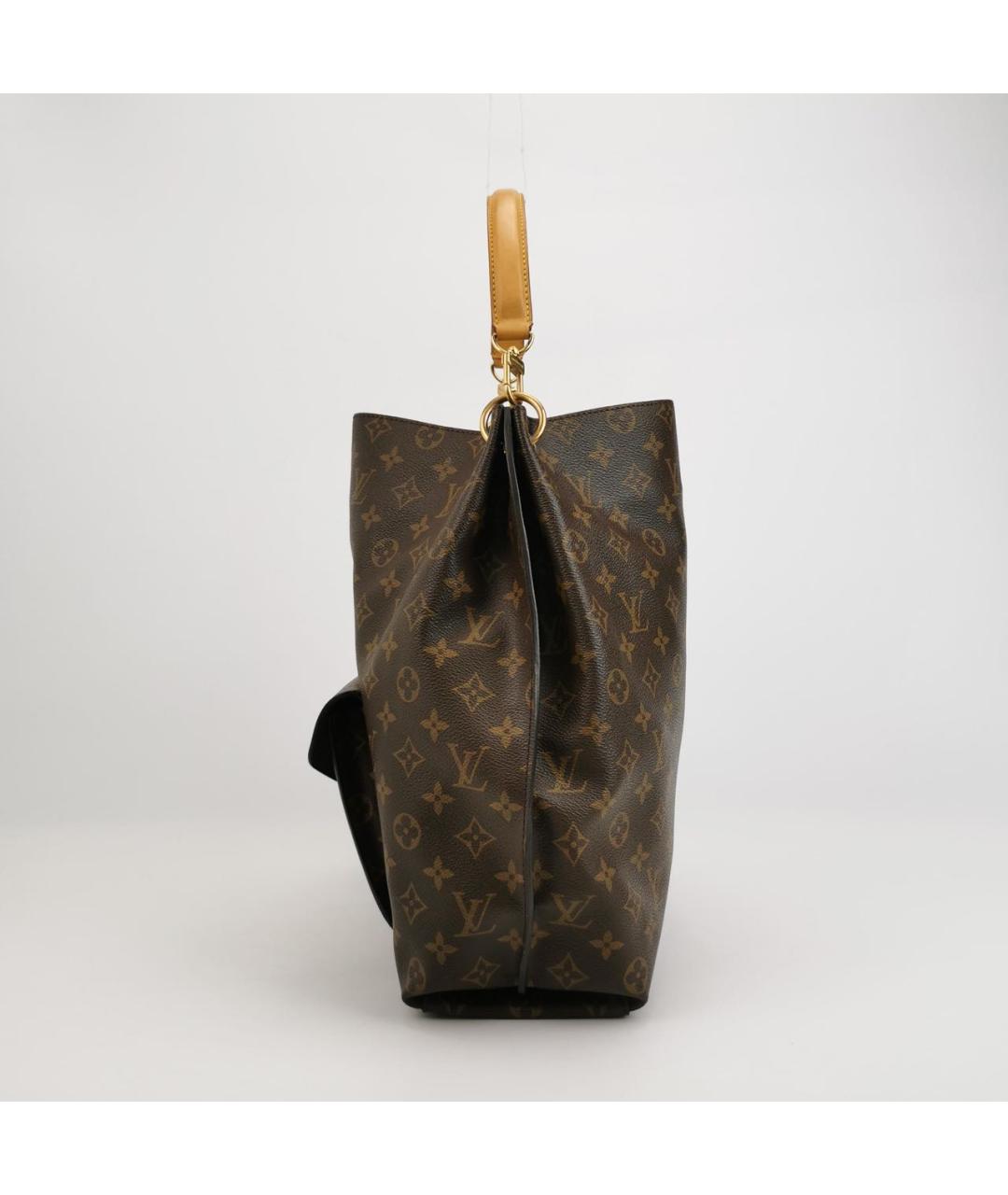 LOUIS VUITTON Коричневая кожаная сумка с короткими ручками, фото 2