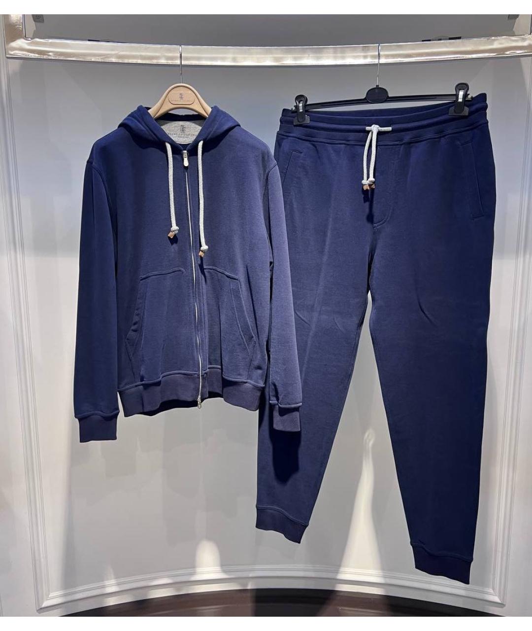 BRUNELLO CUCINELLI Темно-синий хлопковый спортивный костюм, фото 3