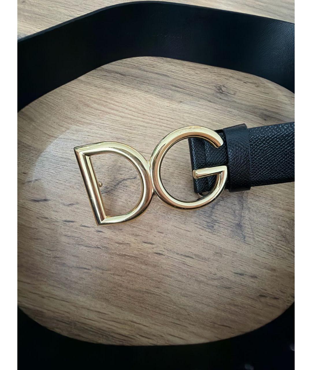 DOLCE&GABBANA Черный кожаный ремень, фото 3