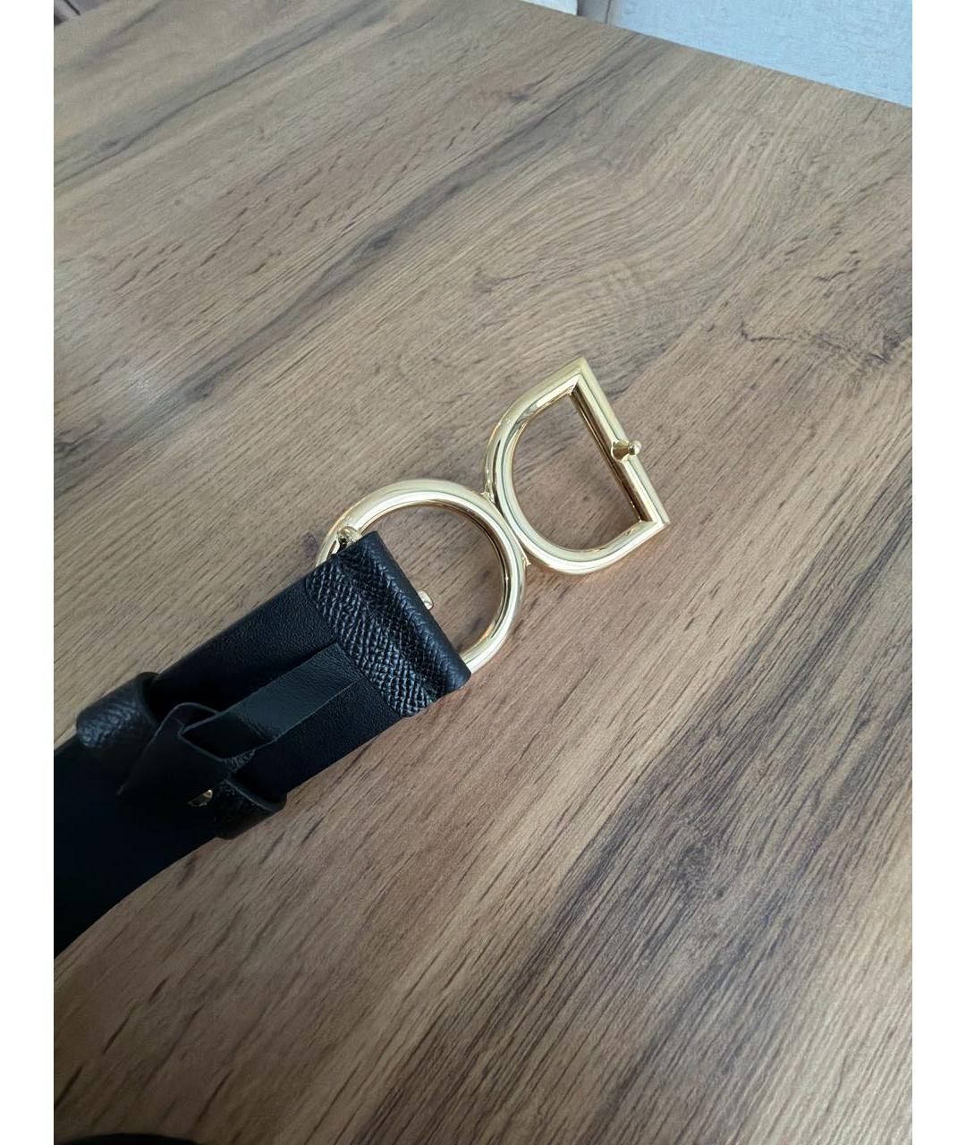 DOLCE&GABBANA Черный кожаный ремень, фото 2