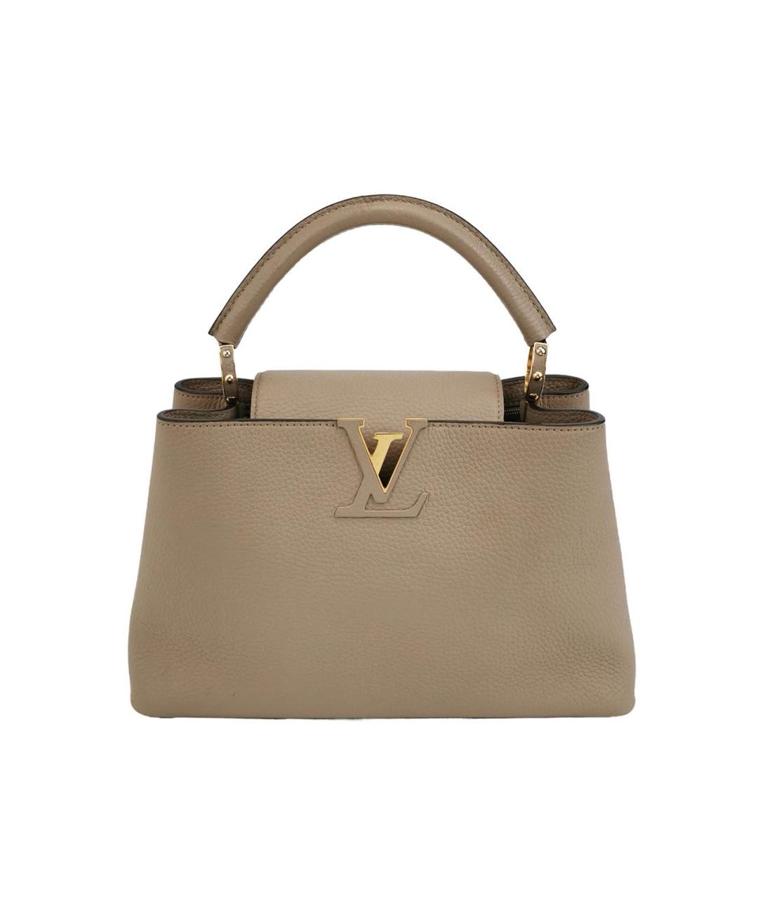 LOUIS VUITTON Бежевая кожаная сумка с короткими ручками, фото 1