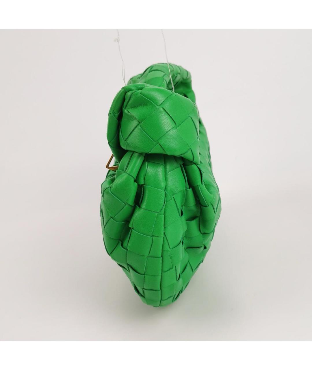 BOTTEGA VENETA Зеленая кожаная сумка с короткими ручками, фото 3