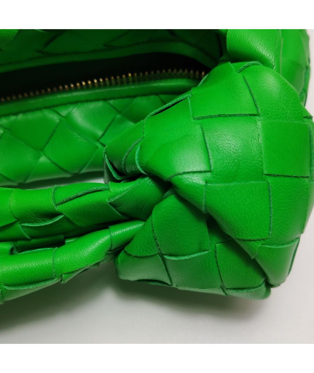 BOTTEGA VENETA Зеленая кожаная сумка с короткими ручками, фото 6