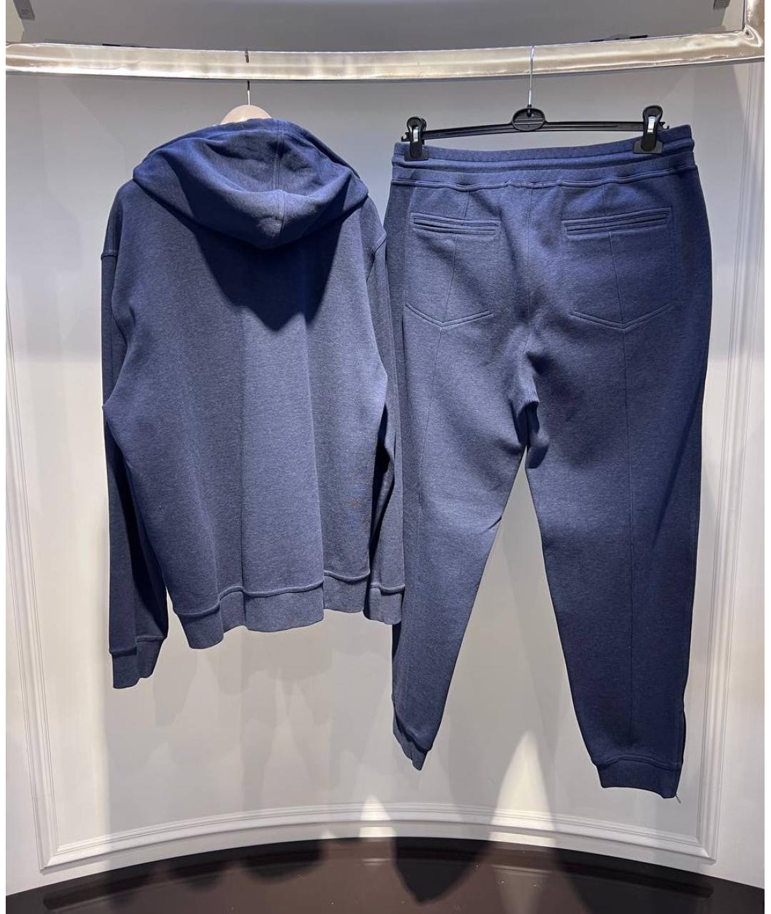 BRUNELLO CUCINELLI Темно-синий хлопковый спортивный костюм, фото 2