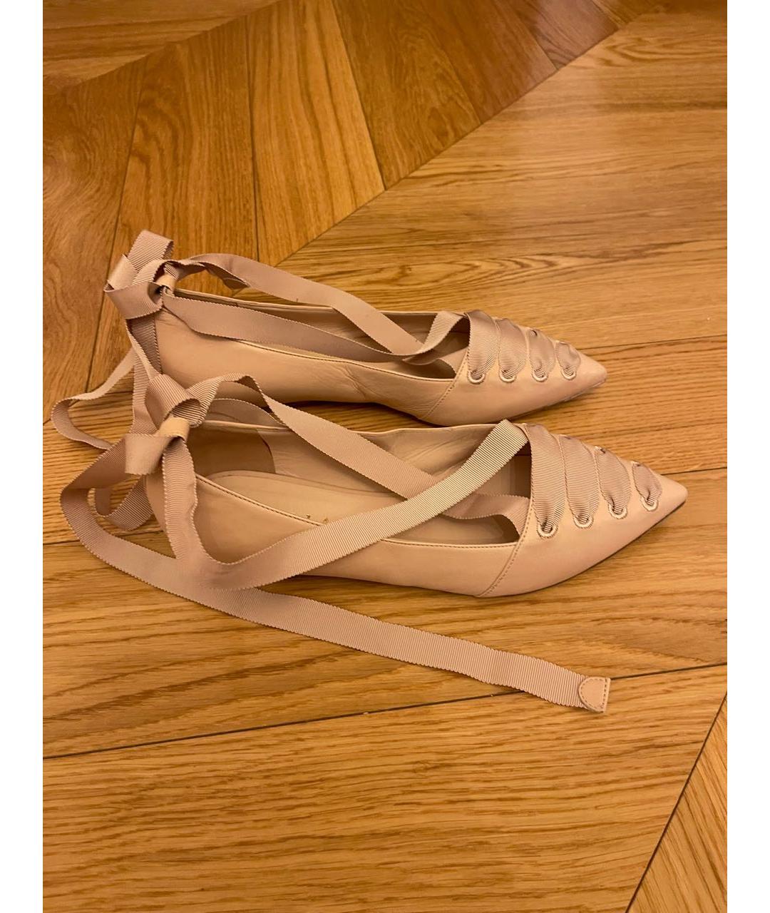 LE SILLA Бежевые кожаные балетки, фото 5