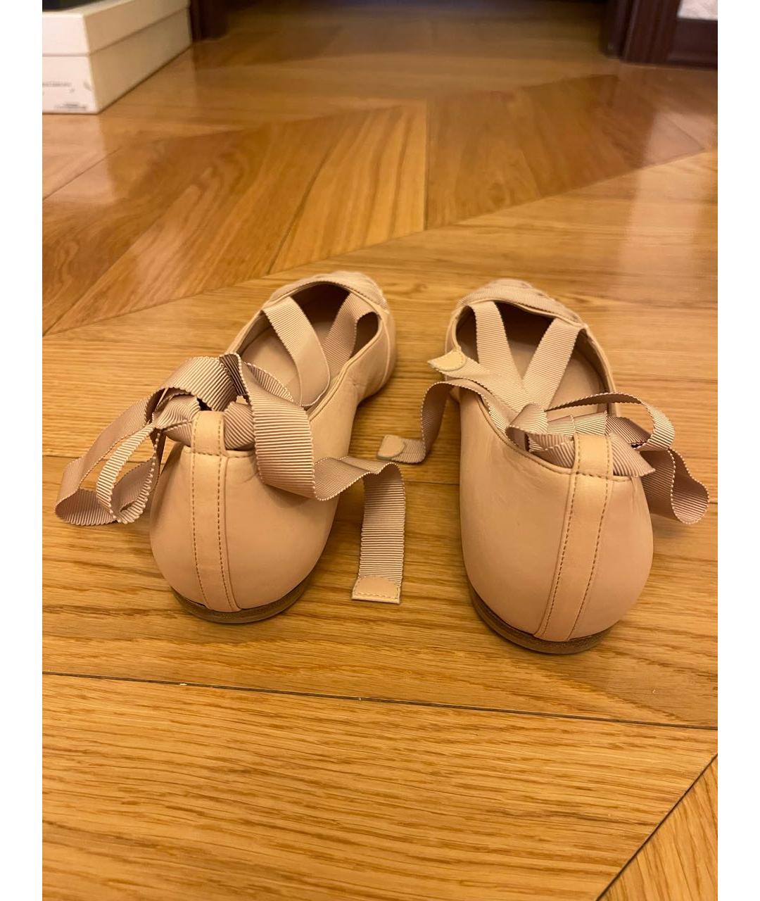 LE SILLA Бежевые кожаные балетки, фото 4