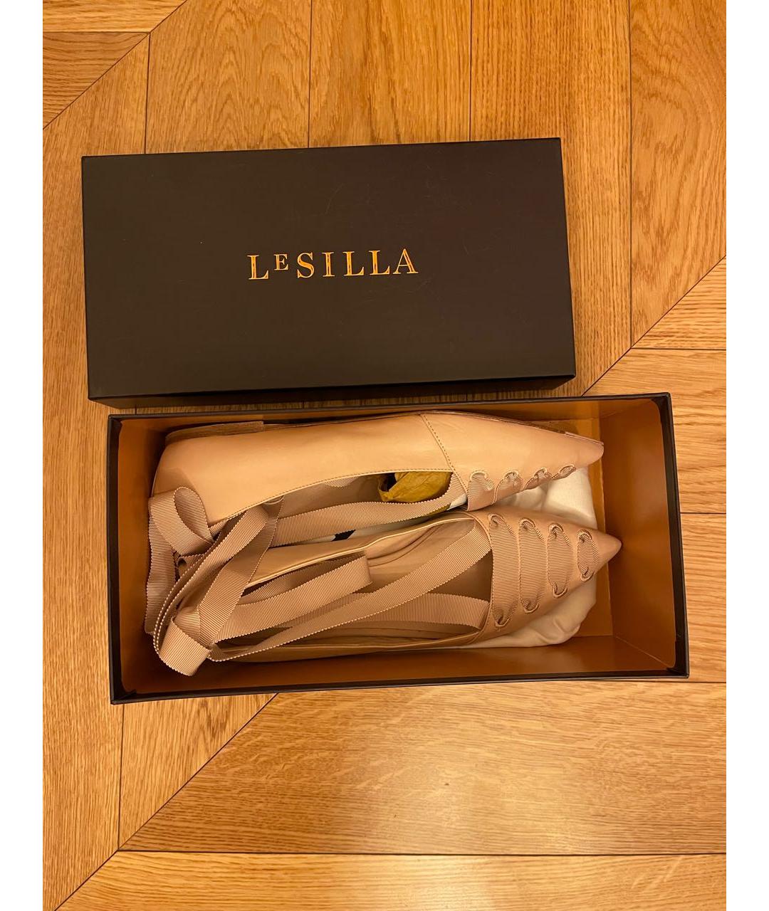 LE SILLA Бежевые кожаные балетки, фото 8