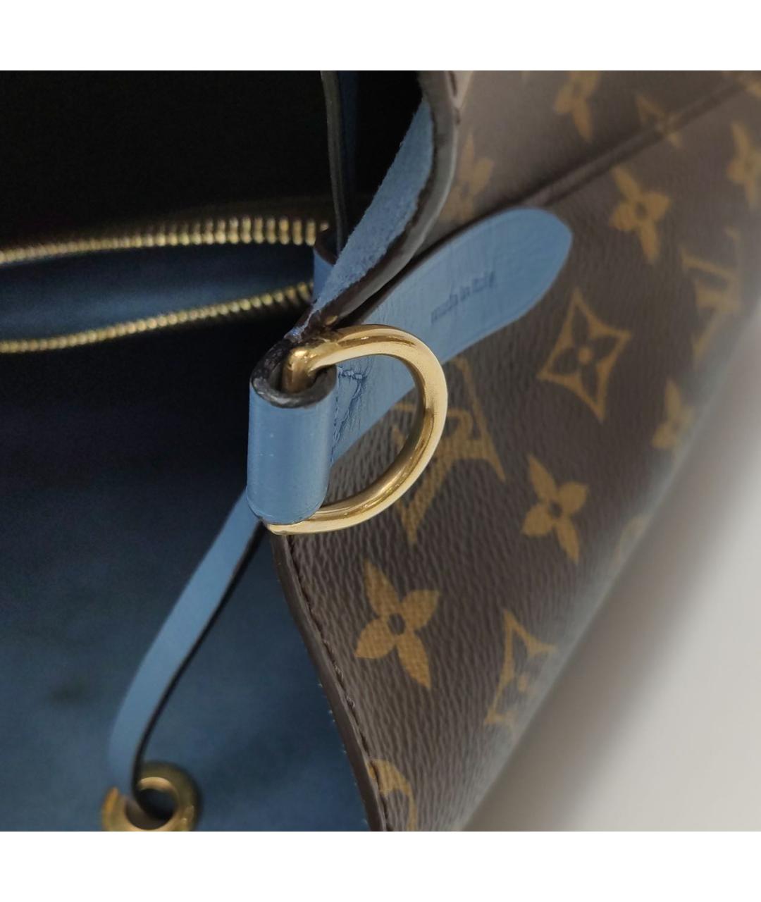 LOUIS VUITTON Коричневая кожаная сумка тоут, фото 7