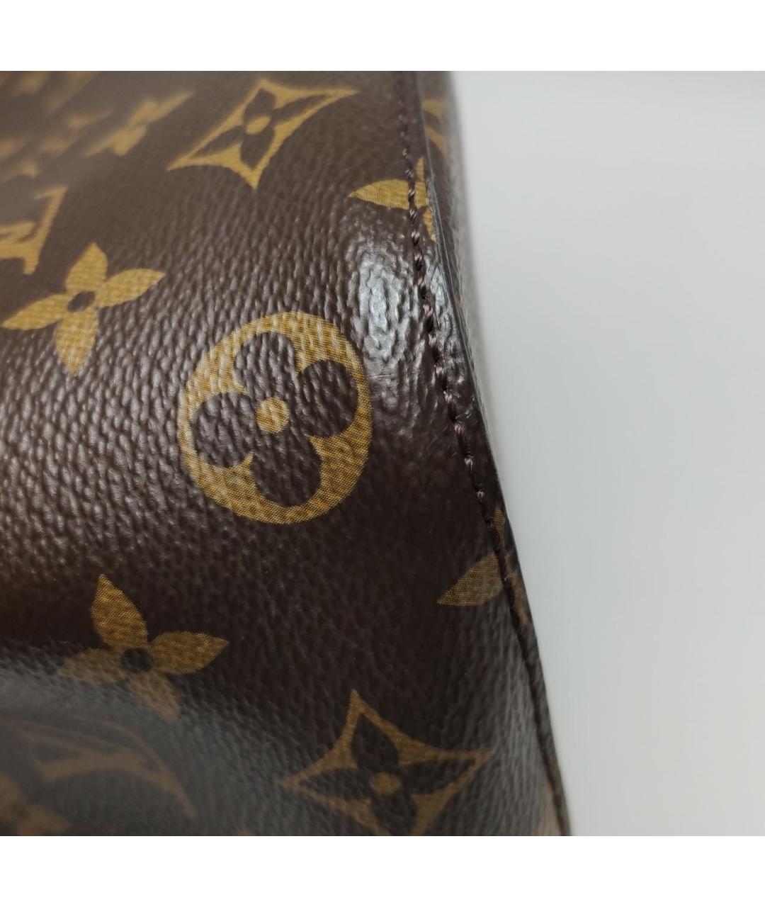 LOUIS VUITTON Коричневая кожаная сумка тоут, фото 8