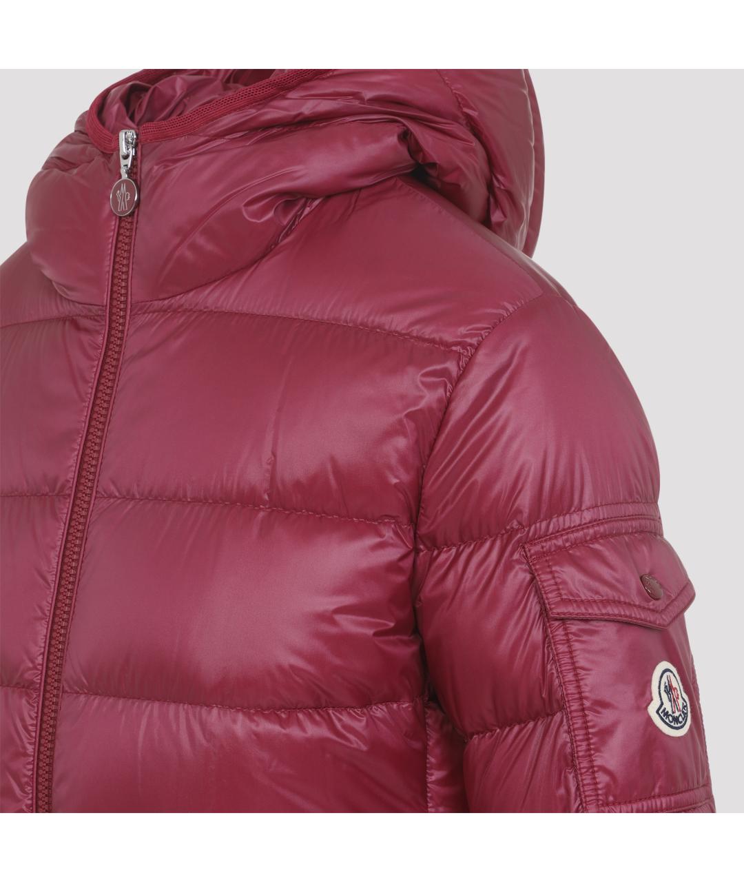 MONCLER Розовый полиамидовый пуховик, фото 4