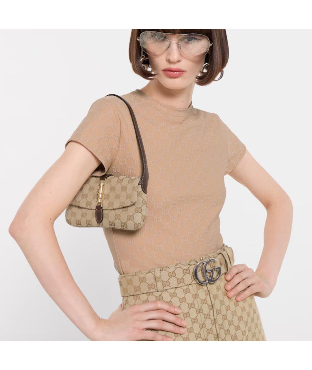 GUCCI Бежевая сумка с короткими ручками, фото 4