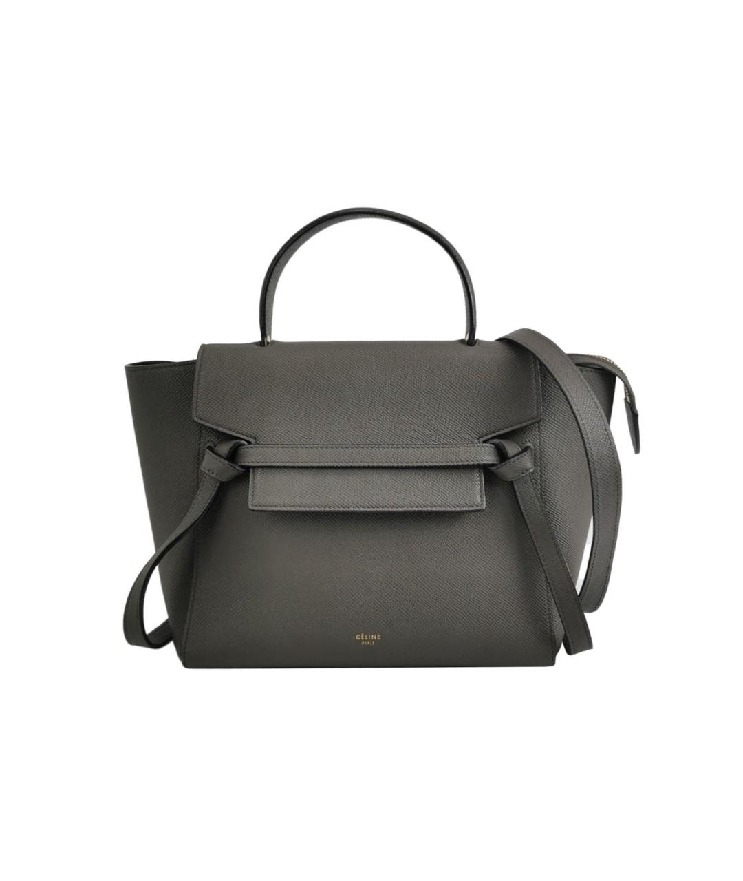 CELINE Антрацитовая кожаная сумка через плечо, фото 1