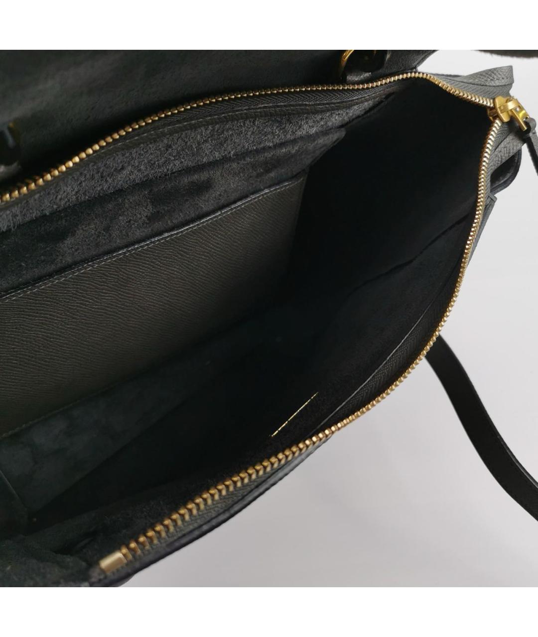 CELINE Антрацитовая кожаная сумка через плечо, фото 5