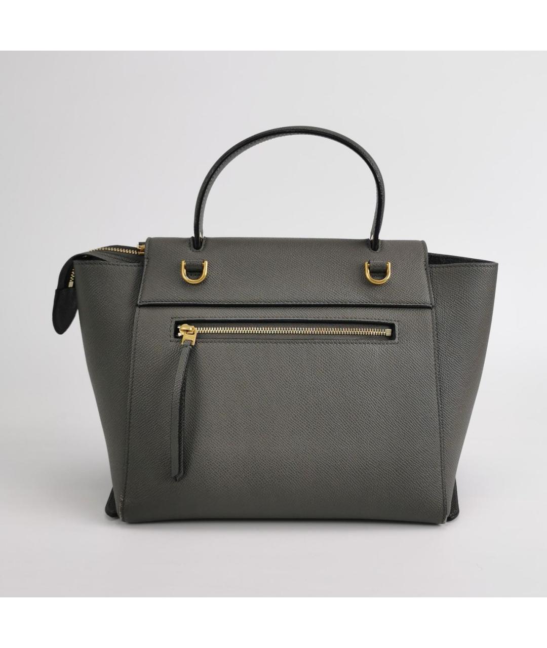 CELINE Антрацитовая кожаная сумка через плечо, фото 4