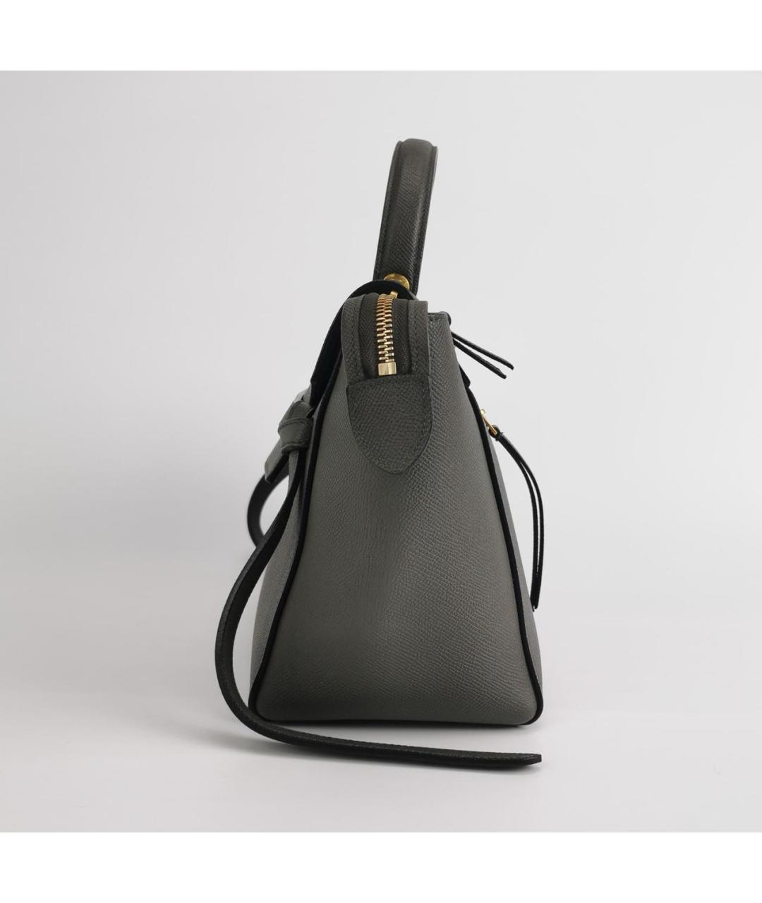 CELINE Антрацитовая кожаная сумка через плечо, фото 2