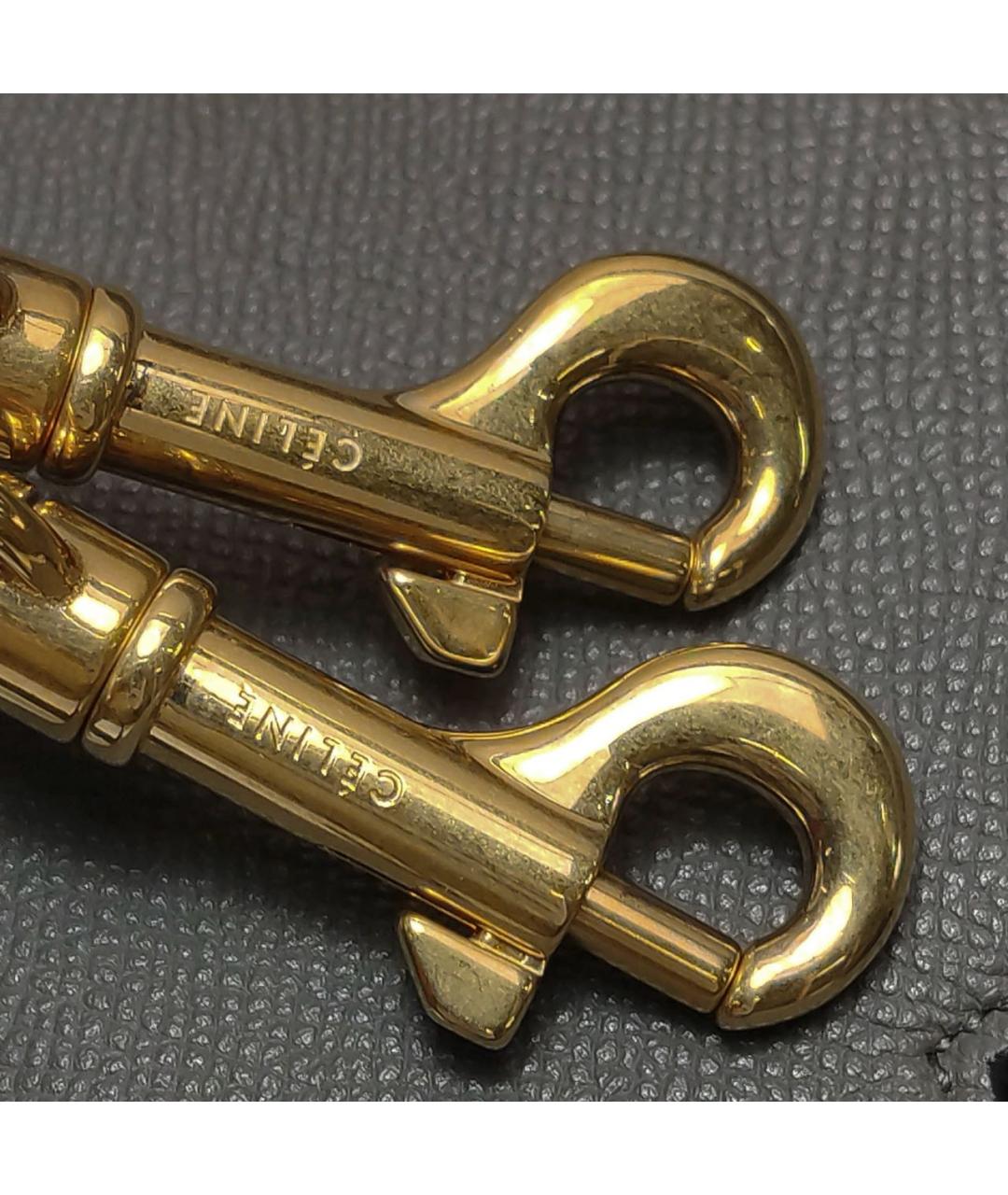 CELINE Антрацитовая кожаная сумка через плечо, фото 7