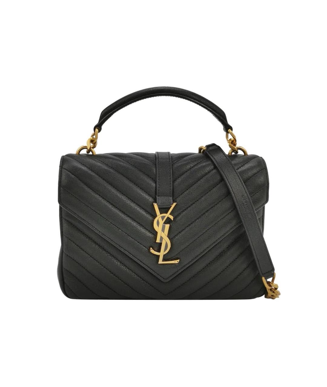 SAINT LAURENT Черная кожаная сумка через плечо, фото 1