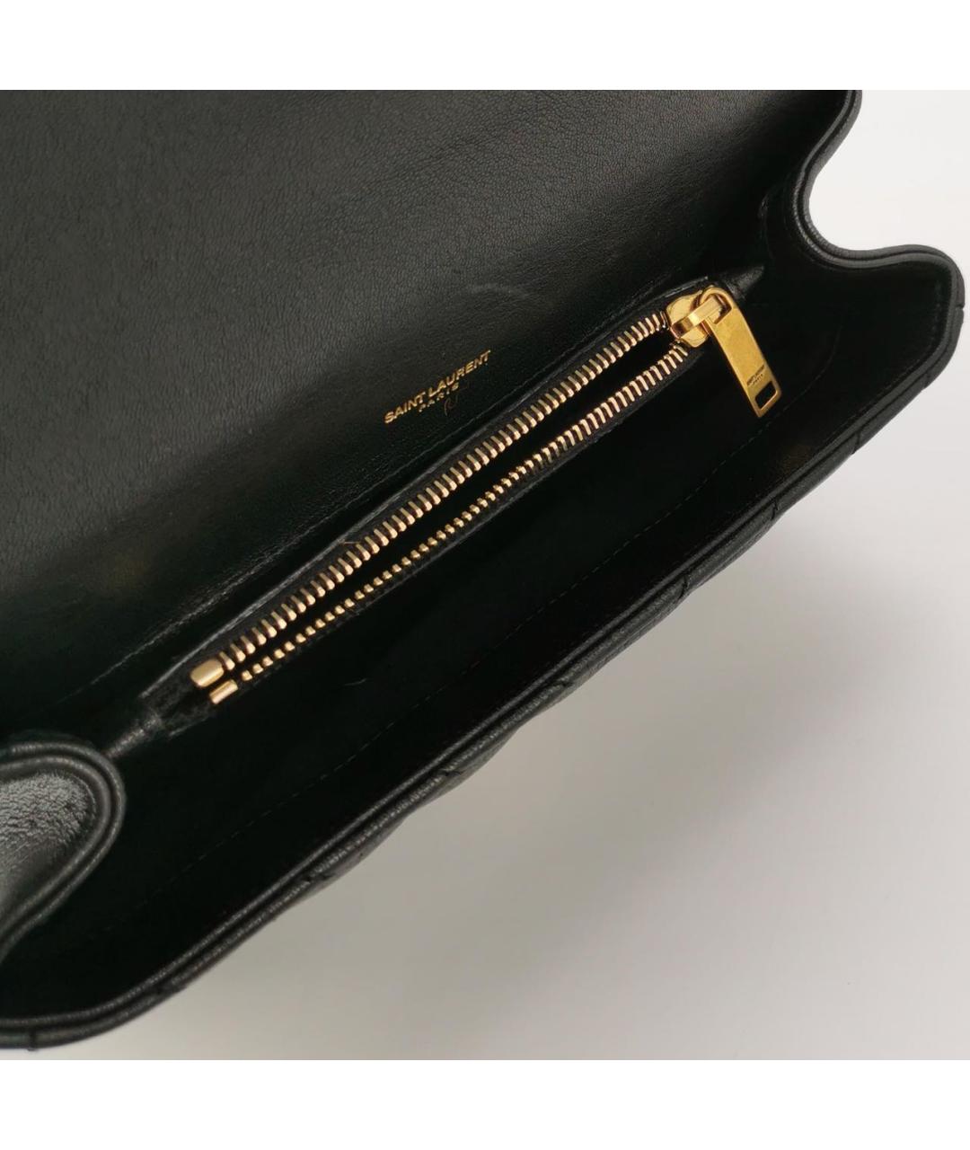 SAINT LAURENT Черная кожаная сумка через плечо, фото 4