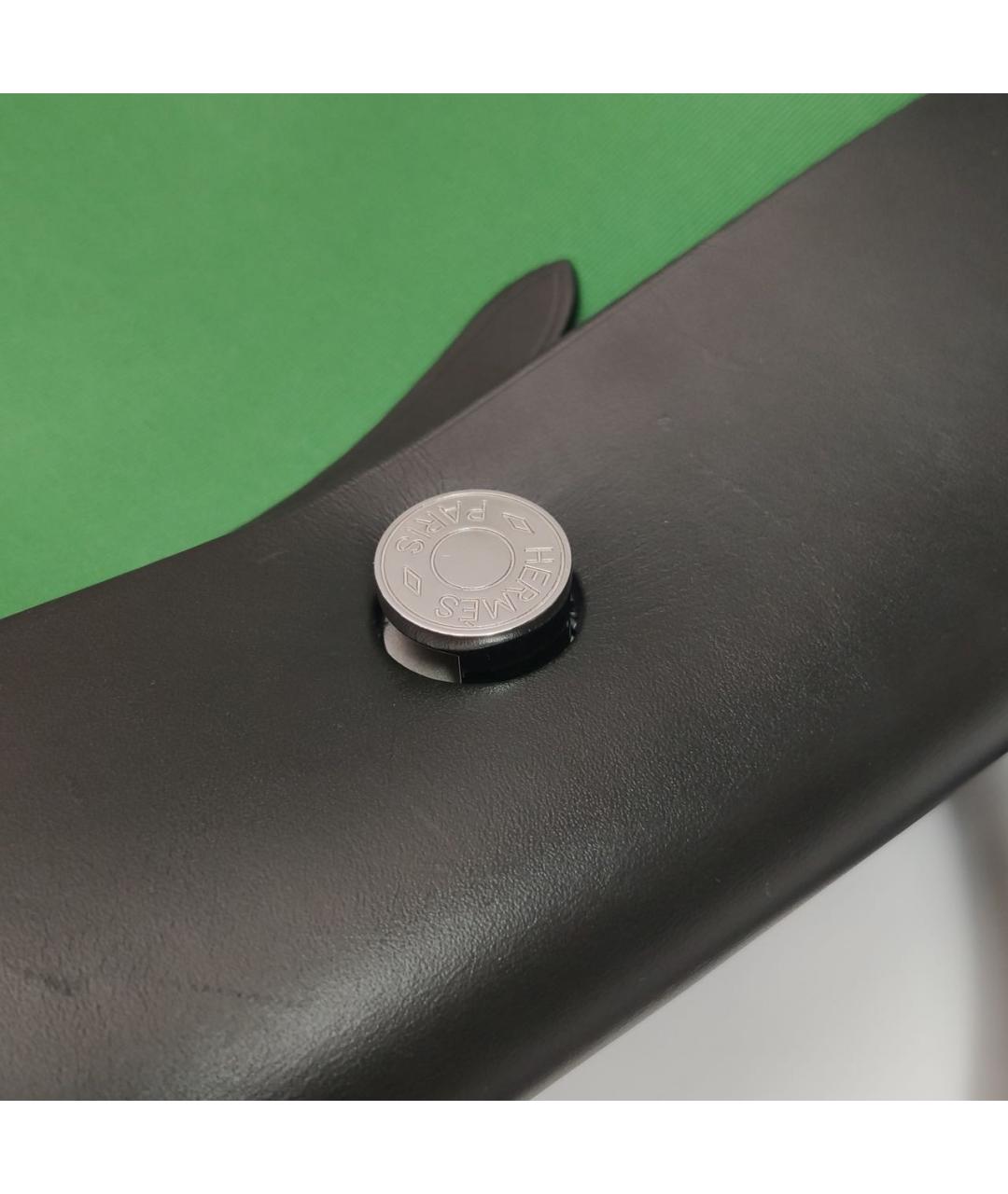 HERMES Зеленая кожаная сумка с короткими ручками, фото 8