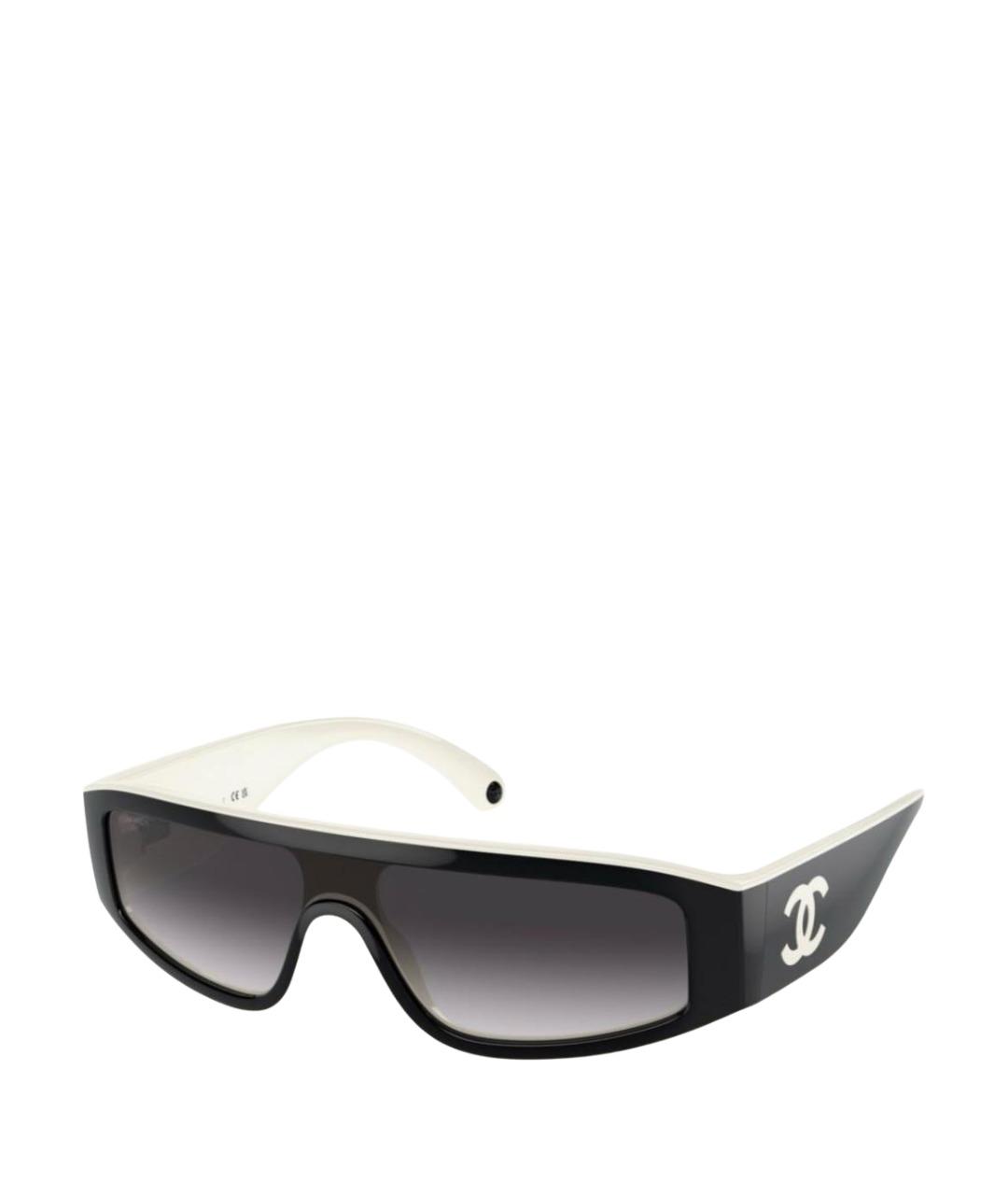 CHANEL Белые пластиковые солнцезащитные очки, фото 1