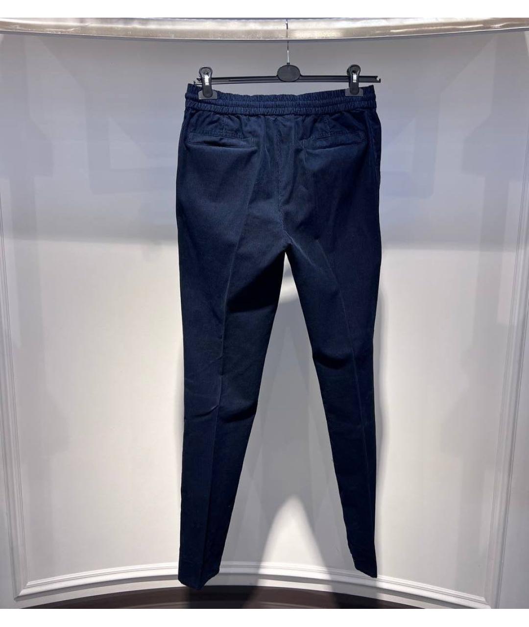 BRUNELLO CUCINELLI Темно-синие хлопковые повседневные брюки, фото 2