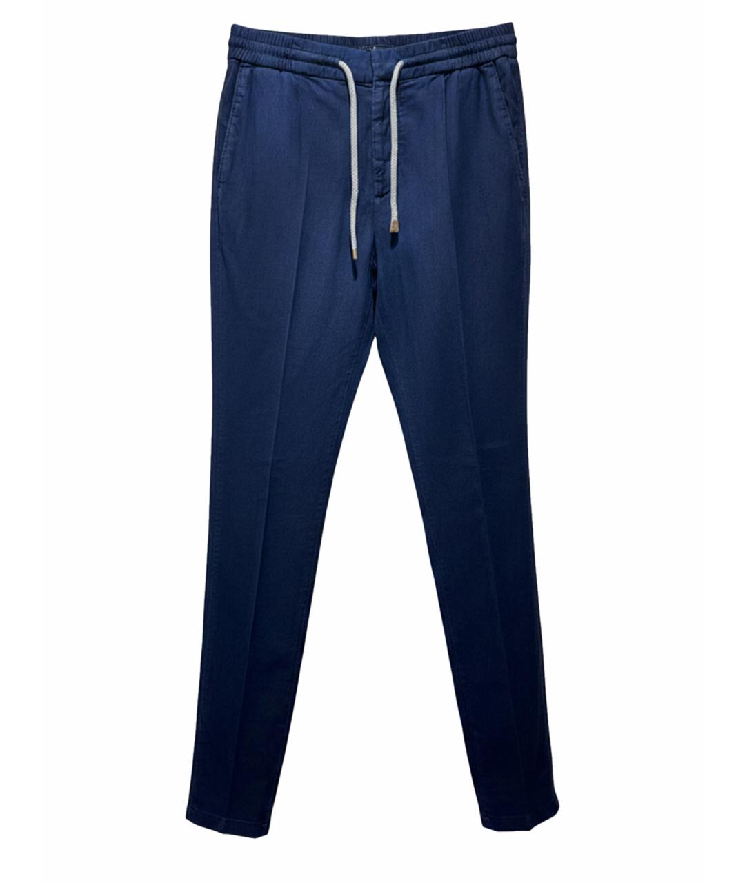 BRUNELLO CUCINELLI Темно-синие хлопковые повседневные брюки, фото 1