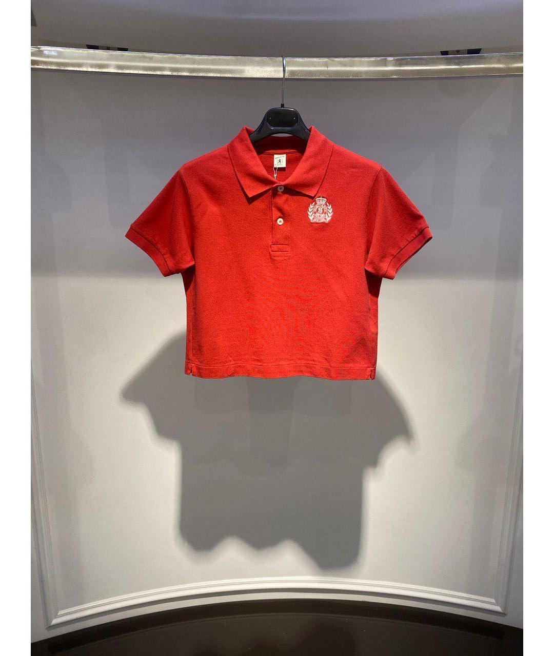 SPORTY AND RICH Красная хлопковая футболка, фото 2