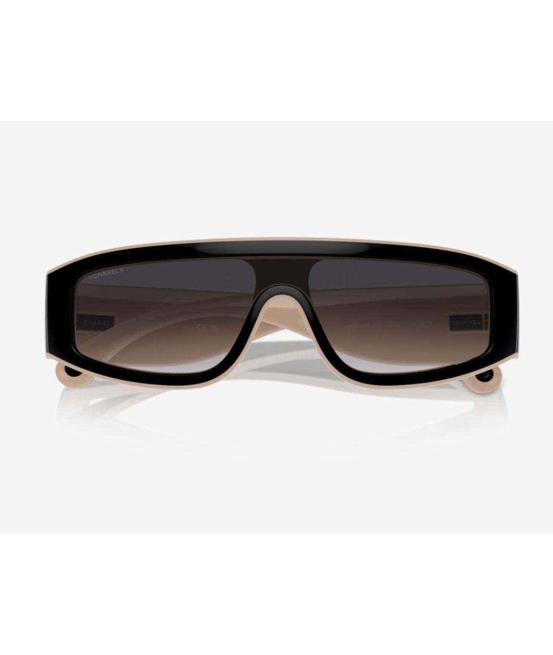 CHANEL Бежевые пластиковые солнцезащитные очки, фото 3