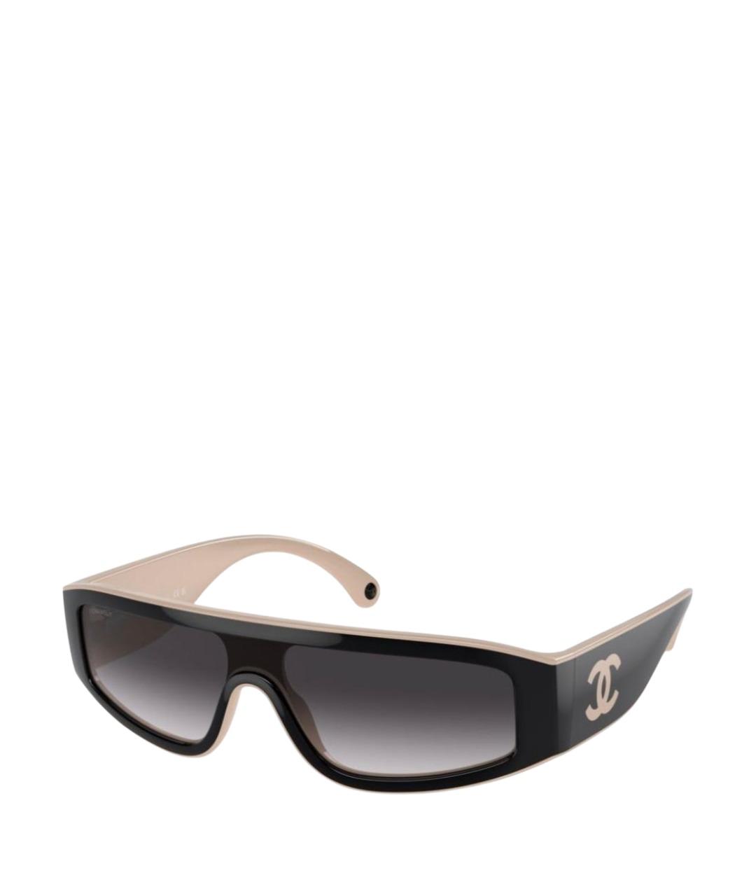 CHANEL Бежевые пластиковые солнцезащитные очки, фото 1